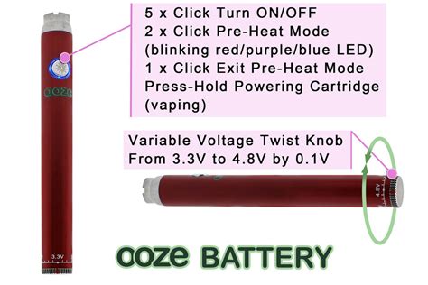 ooze battery light meaning